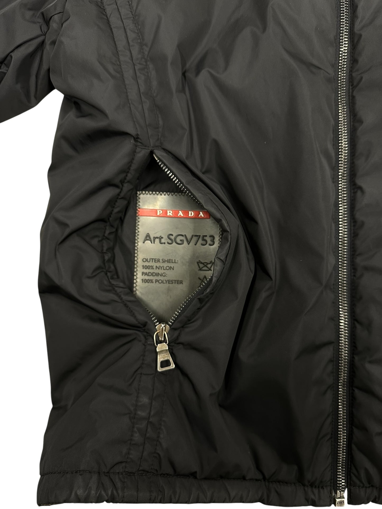 Chaqueta técnica Prada nylon negra reversible / bicolor