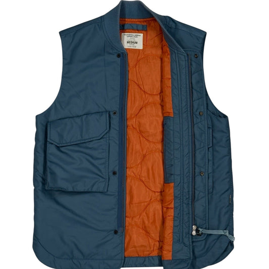 Chaleco Maharishi utility azul con bolsillos múltiples (insulated vest)