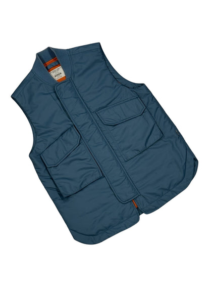 Chaleco Maharishi utility azul con bolsillos múltiples (insulated vest)