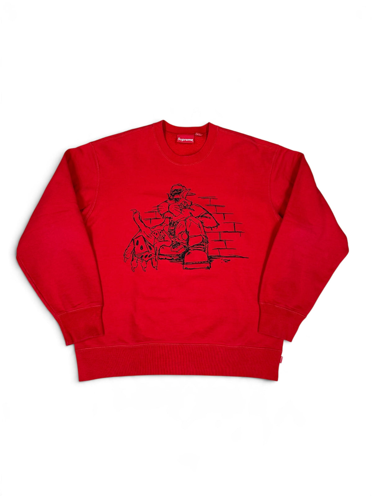 Supreme Embroidery Red Crewneck