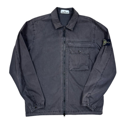 Chaqueta Stone Island gris vintage con bolsillo frontal