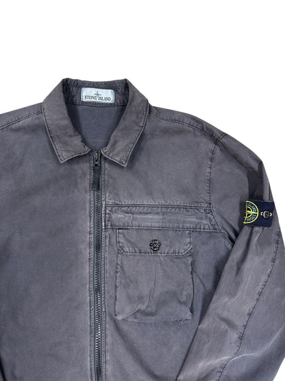 Chaqueta Stone Island gris vintage con bolsillo frontal