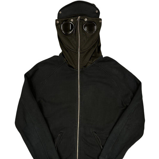 Chaqueta CP Company negra con capucha Goggle full zip (gafas integradas)