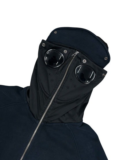 Chaqueta CP Company negra con capucha Goggle full zip (gafas integradas)