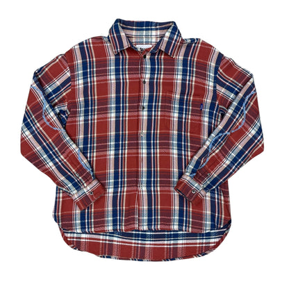 Camisa Awake NY a cuadros rojo con acabado distressed y costuras expuestas