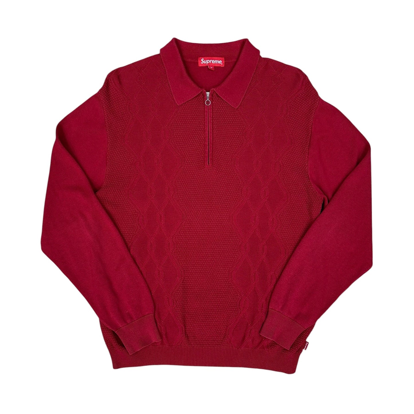 Polo de punto Supreme rojo con media cremallera