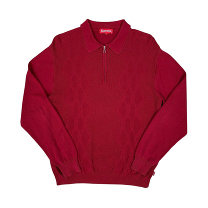 Polo de punto Supreme rojo con media cremallera