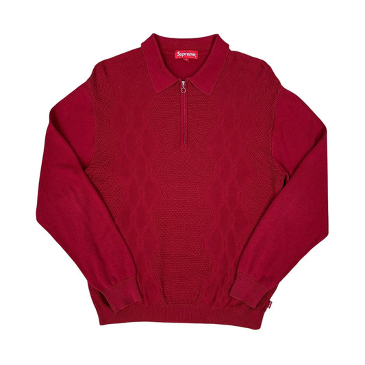 Polo de punto Supreme rojo con media cremallera