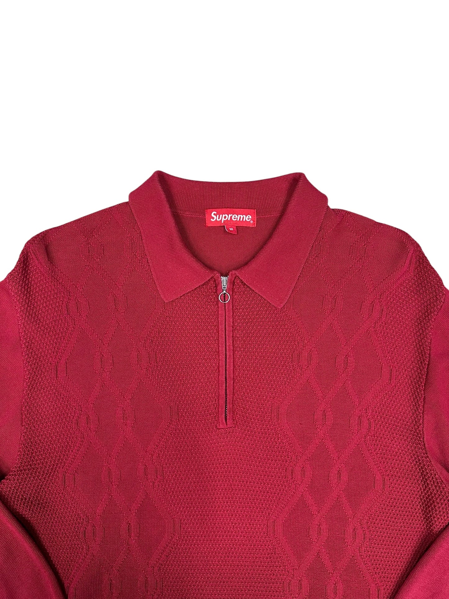 Polo de punto Supreme rojo con media cremallera