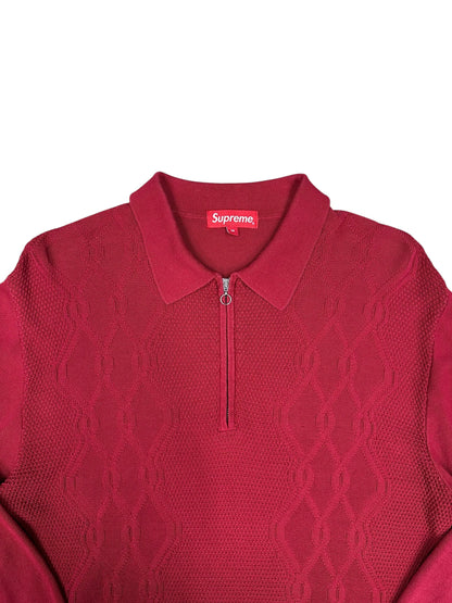 Polo de punto Supreme rojo con media cremallera