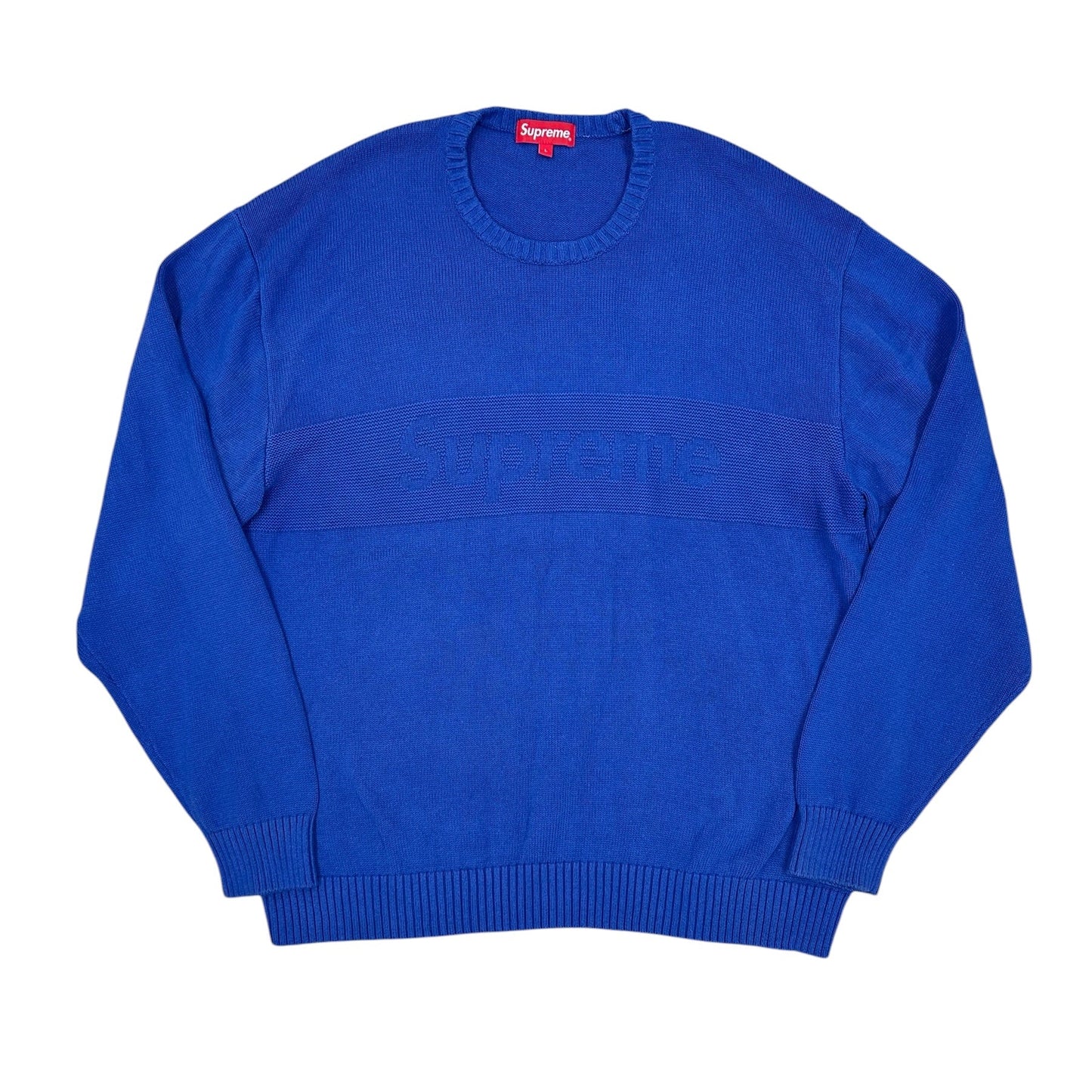 Jersey knit Supreme azul con logo tonal