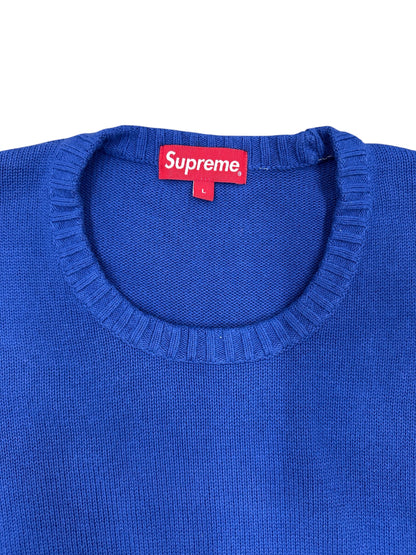 Jersey knit Supreme azul con logo tonal