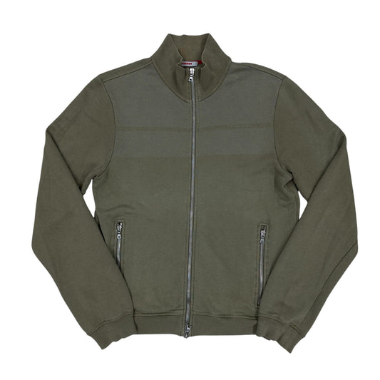 Chaqueta zip verde oliva Prada vintage