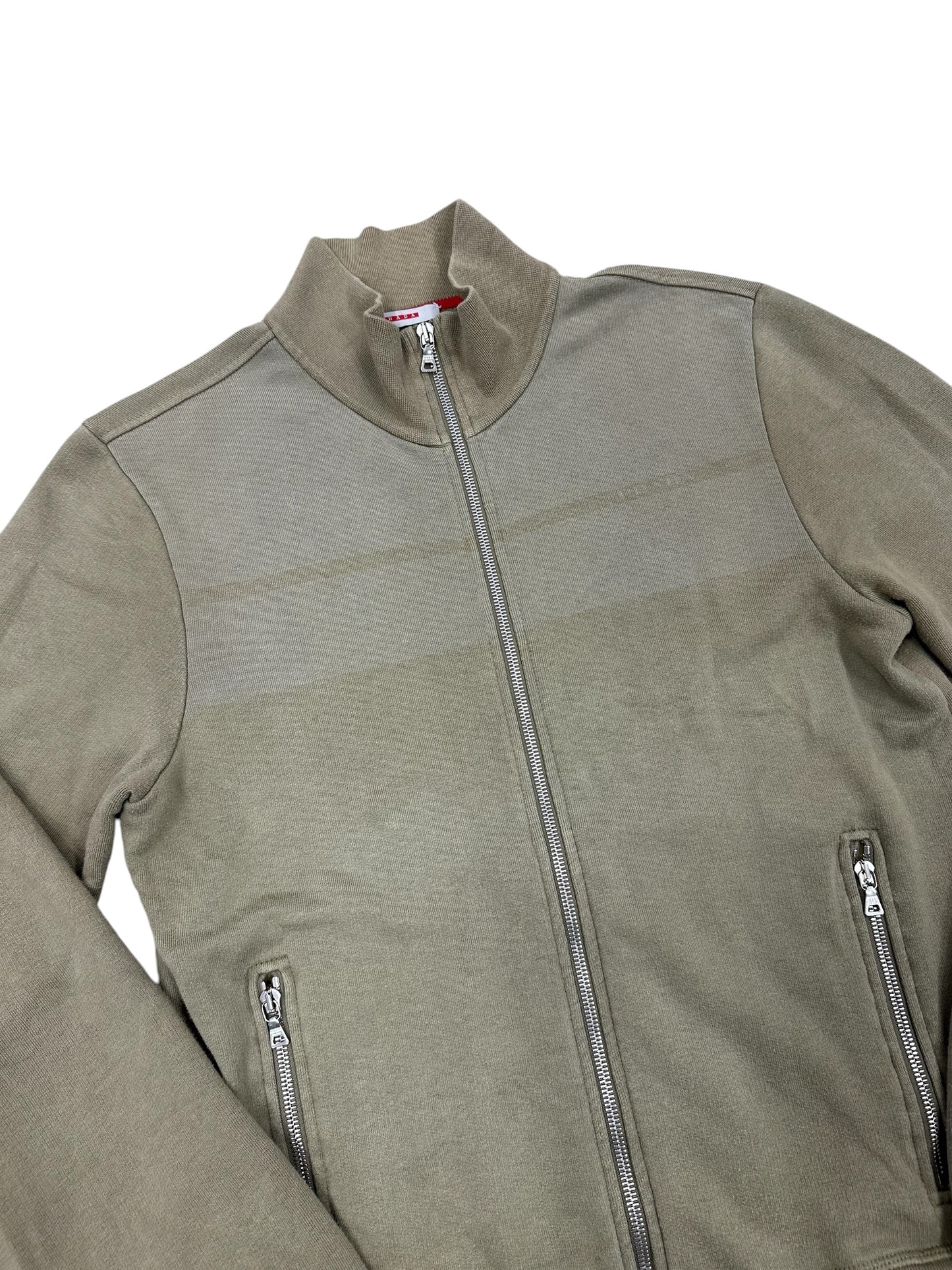 Chaqueta zip verde oliva Prada vintage