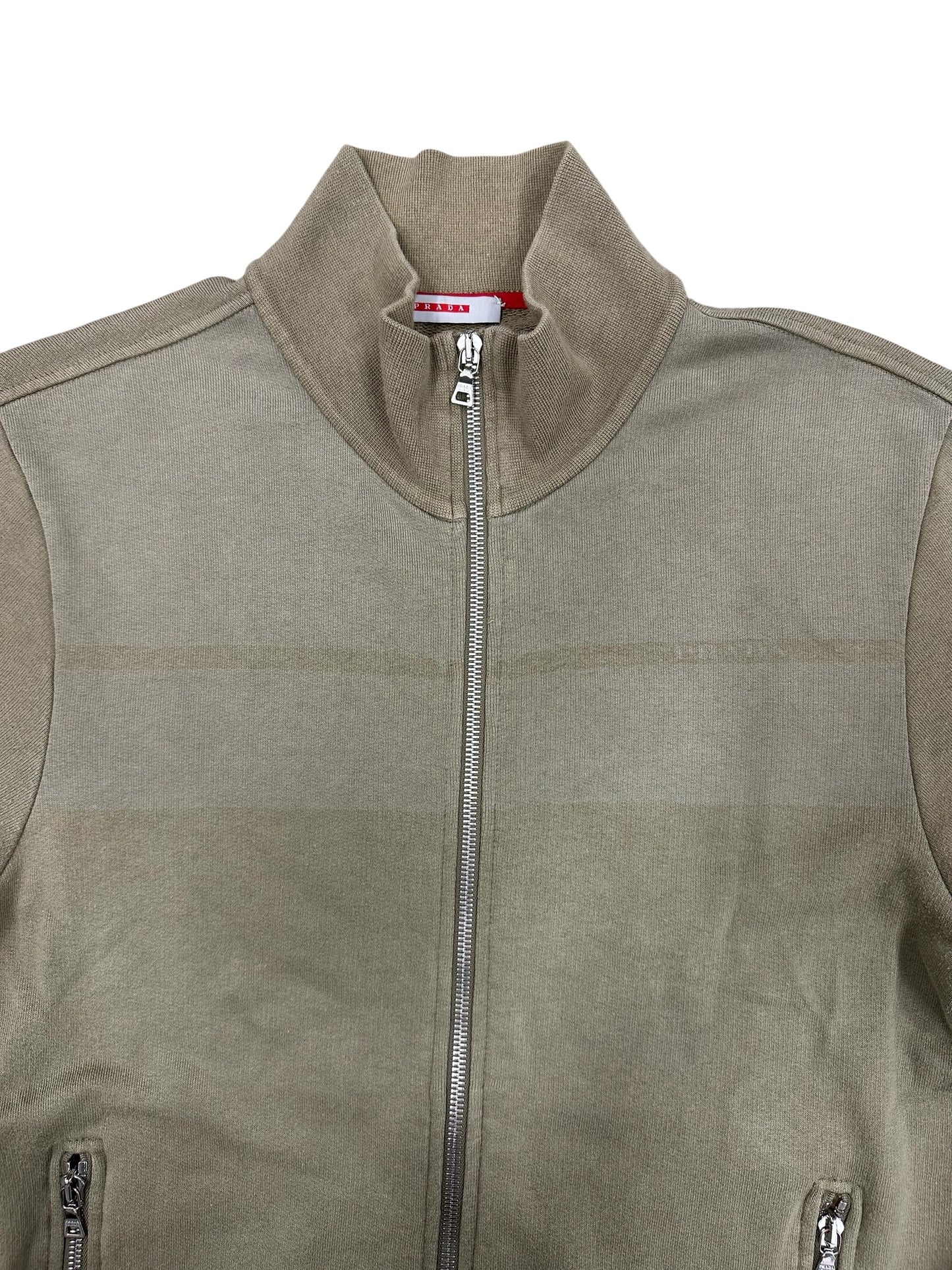 Chaqueta zip verde oliva Prada vintage