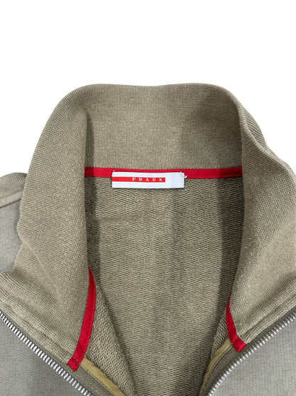 Chaqueta zip verde oliva Prada vintage