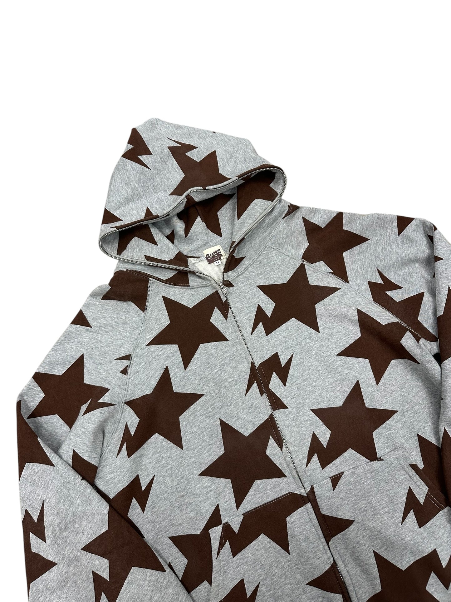 Sudadera zip A Bathing Ape (BAPE) gris con estrellas all-over