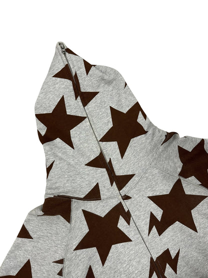 Sudadera zip A Bathing Ape (BAPE) gris con estrellas all-over
