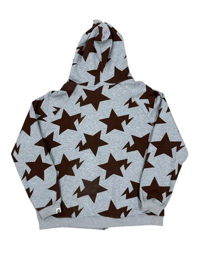 Sudadera zip A Bathing Ape (BAPE) gris con estrellas all-over