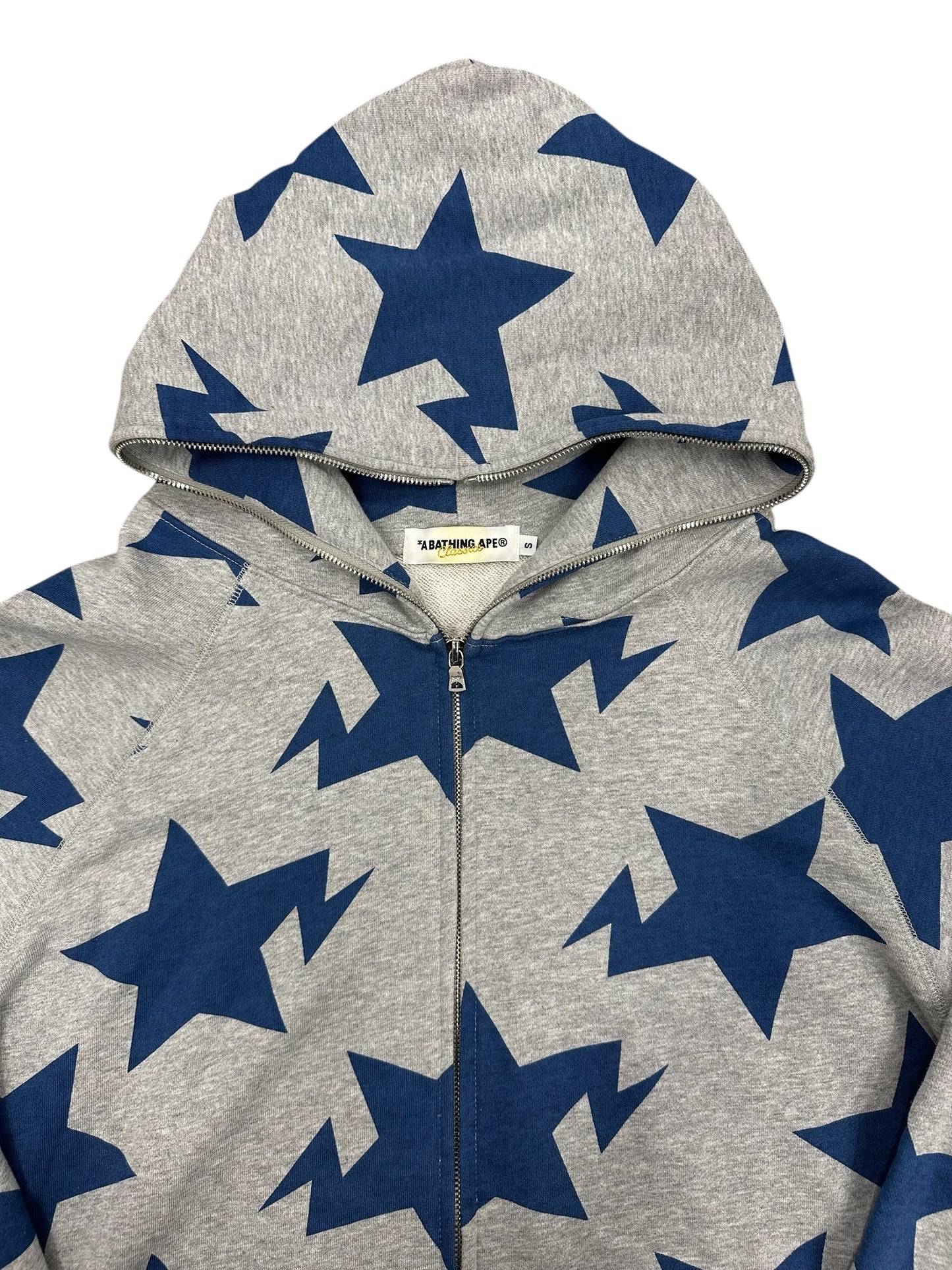 Sudadera con cremallera A Bathing Ape gris con estrellas azules