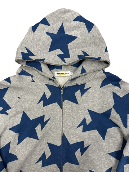 Sudadera con cremallera A Bathing Ape gris con estrellas azules