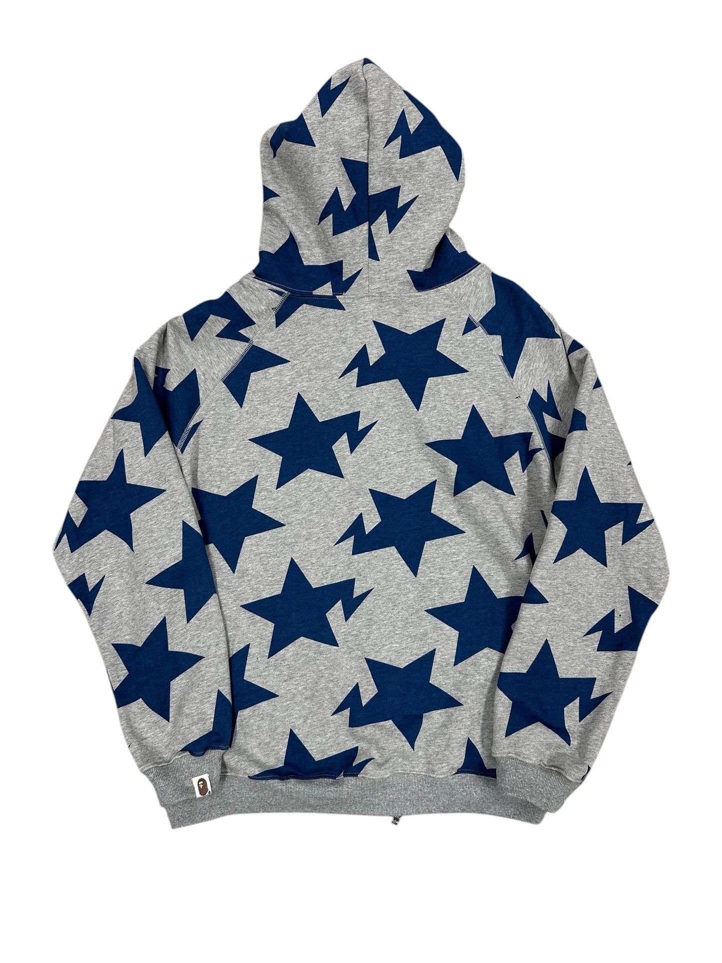 Sudadera con cremallera A Bathing Ape gris con estrellas azules