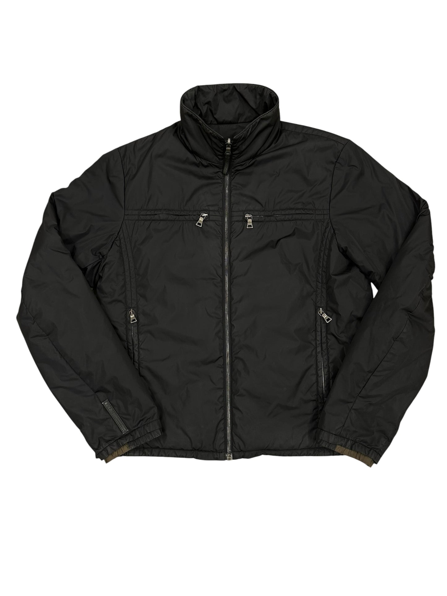 Chaqueta técnica Prada nylon negra reversible / bicolor