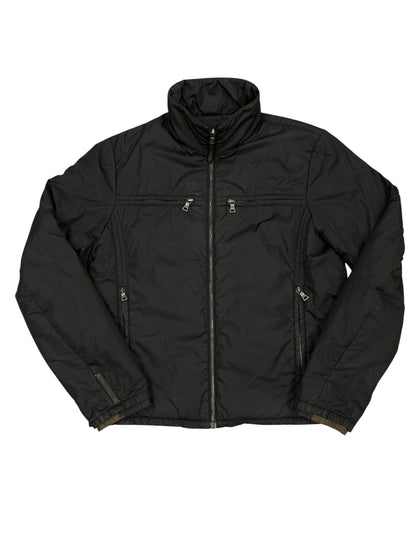 Chaqueta técnica Prada nylon negra reversible / bicolor