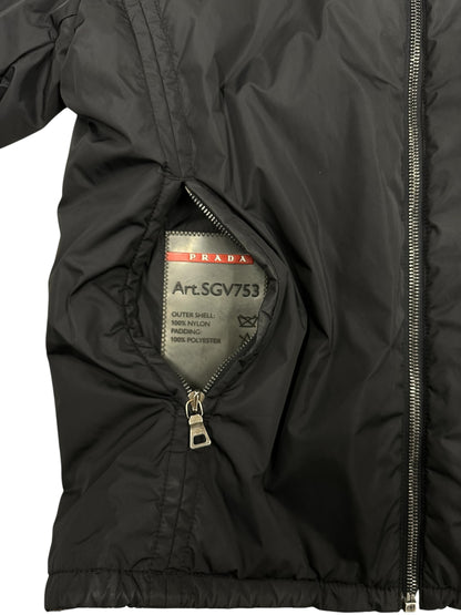 Chaqueta técnica Prada nylon negra reversible / bicolor