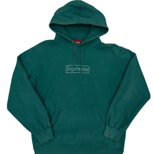 Sudadera con capucha Supreme verde KAWS box logo bordado
