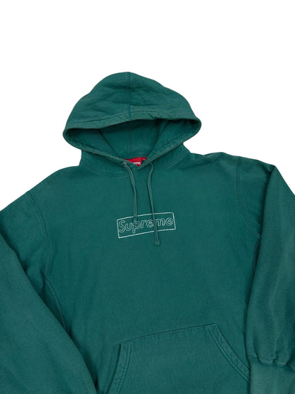 Sudadera con capucha Supreme verde KAWS box logo bordado