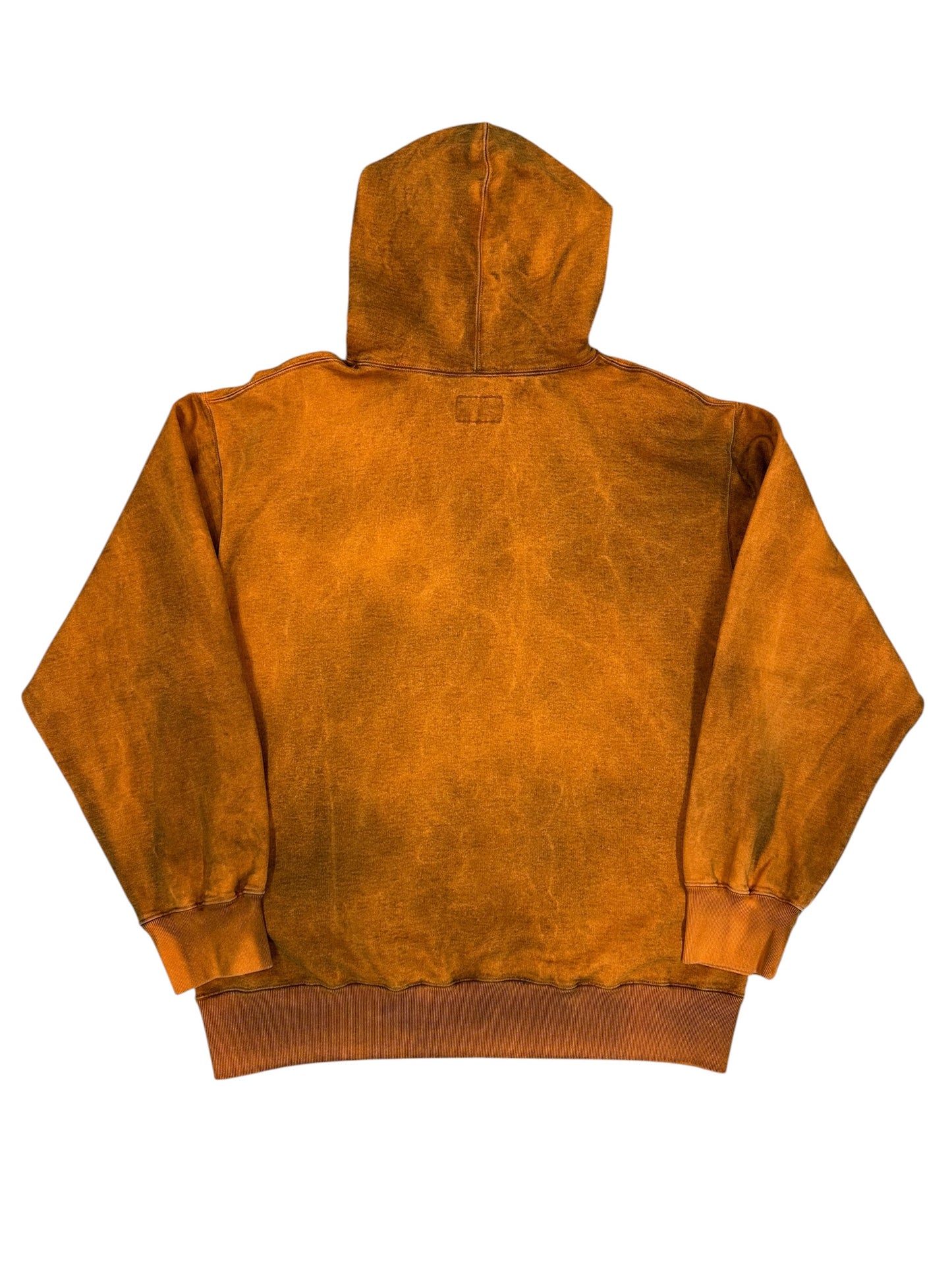 Sudadera con capucha Supreme efecto washed naranja/marrón con logo bordado