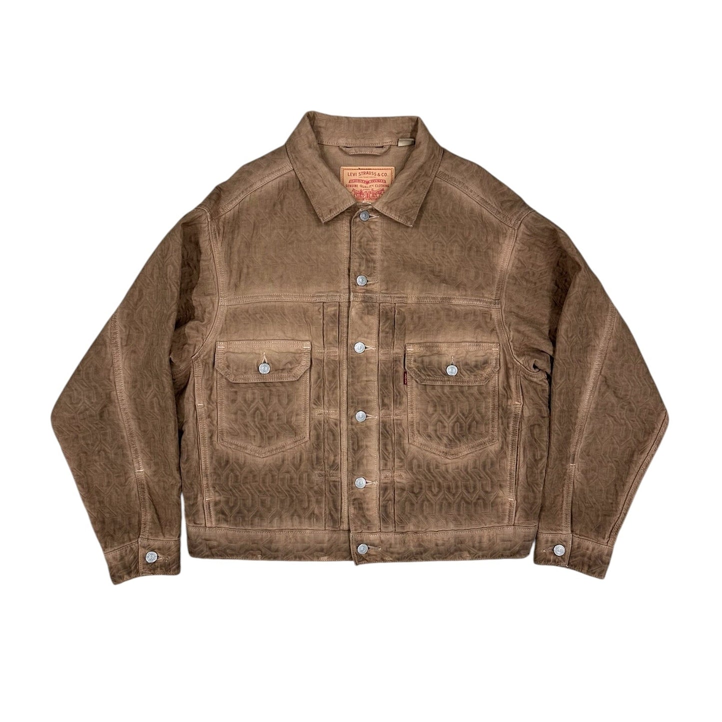 Chaqueta trucker Levi's x Stüssy marrón con textura grabada