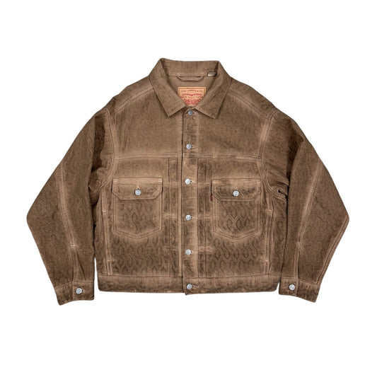 Chaqueta trucker Levi's x Stüssy marrón con textura grabada