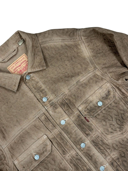 Chaqueta trucker Levi's x Stüssy marrón con textura grabada