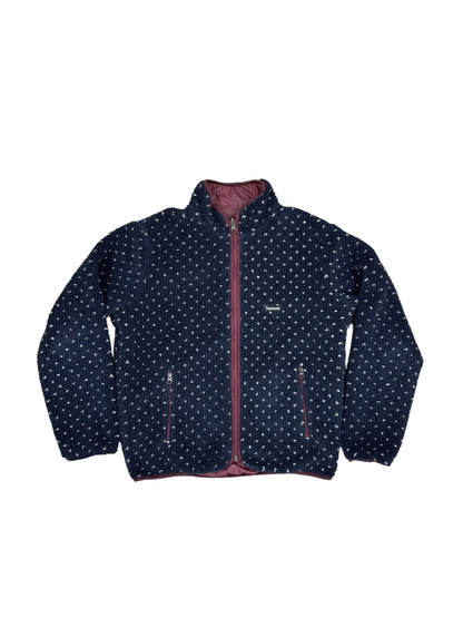 Chaqueta Supreme reversible acolchada granate / forro sherpa azul marino